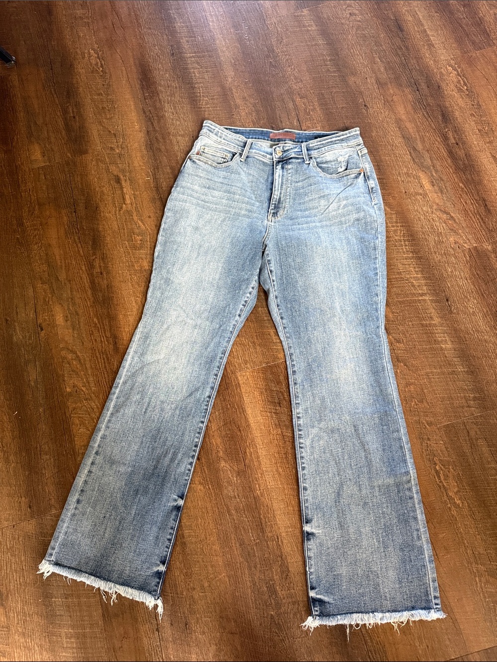 Judy Blue Full Size Raw Hem High Rise Bootcut Jeans Gloria 14 W